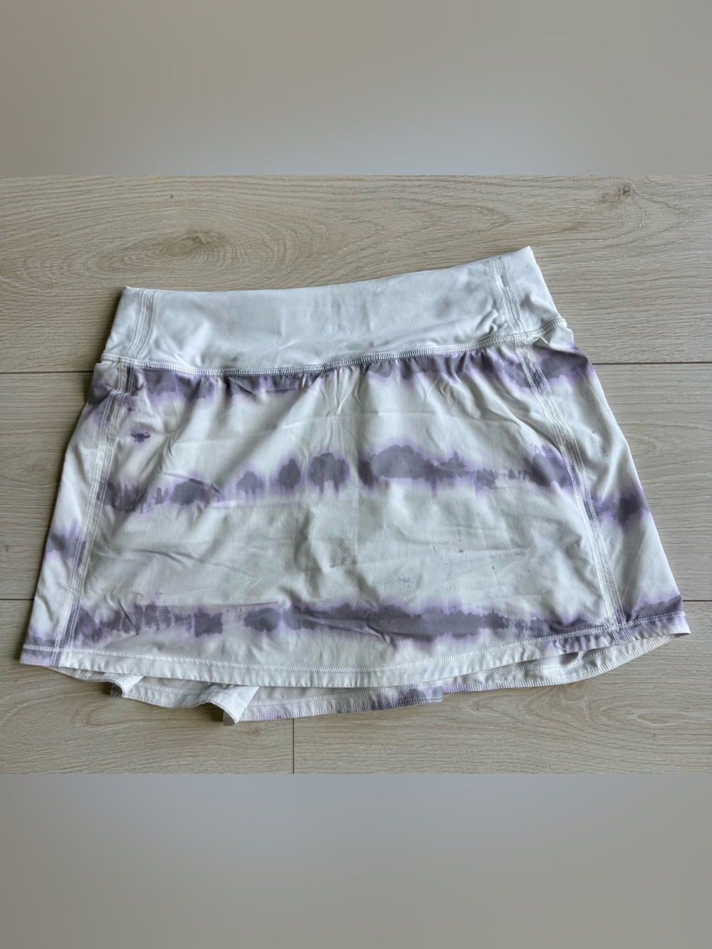 Lululemon Pace Rival White and Lavender Tie-Dye Athletic Skirt Size 4